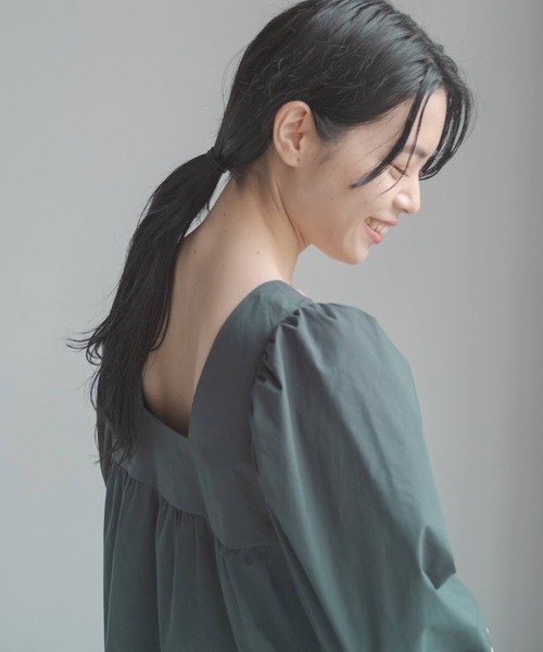 ONEME(ワンム)の「【 ONEME 】 Easy Noble Dress(ワンピース・レディース・ブラック/ダークグリーン・FREE)」の10枚目の写真