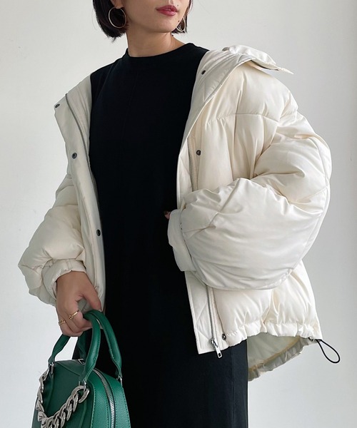 PAGEBOY(ページボーイ)の「エコクラウドナカワタブルゾン(ブルゾン・レディース・ブラック/オリーブ/アイボリー/ブラウン系その他・SMALL/MEDIUM)」の2枚目の写真