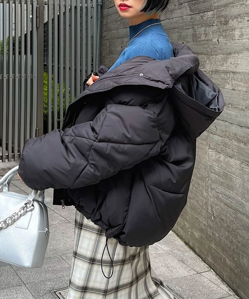 PAGEBOY(ページボーイ)の「エコクラウドナカワタブルゾン(ブルゾン・レディース・ブラック/オリーブ/アイボリー/ブラウン系その他・SMALL/MEDIUM)」の3枚目の写真