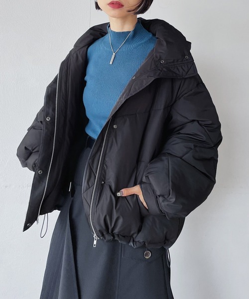 PAGEBOY(ページボーイ)の「エコクラウドナカワタブルゾン(ブルゾン・レディース・ブラック/オリーブ/アイボリー/ブラウン系その他・SMALL/MEDIUM)」の15枚目の写真