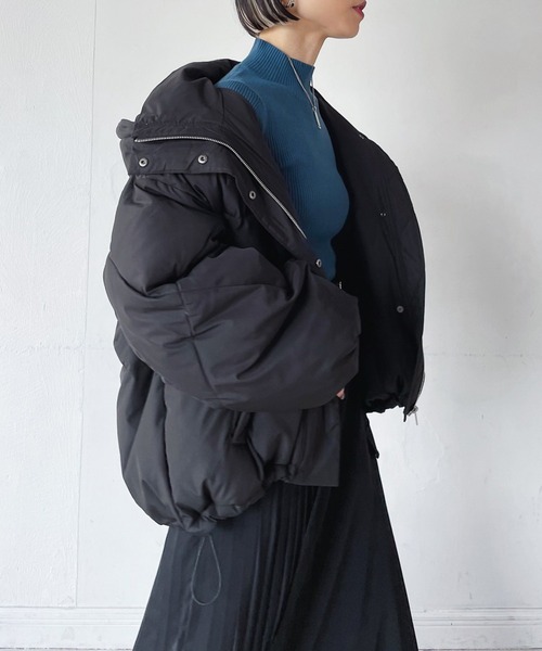 PAGEBOY(ページボーイ)の「エコクラウドナカワタブルゾン(ブルゾン・レディース・ブラック/オリーブ/アイボリー/ブラウン系その他・SMALL/MEDIUM)」の9枚目の写真