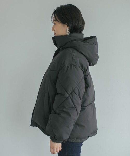 PAGEBOY(ページボーイ)の「エコクラウドナカワタブルゾン(ブルゾン・レディース・ブラック/オリーブ/アイボリー/ブラウン系その他・SMALL/MEDIUM)」の7枚目の写真