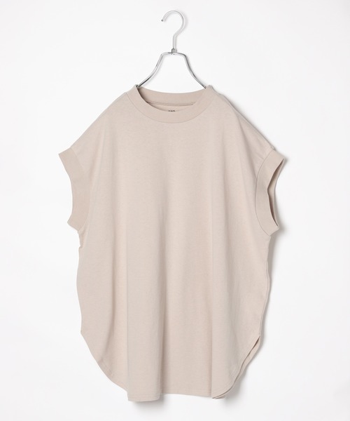 GLOBAL WORK（グローバルワーク）の「【AND YUA ANY】1分袖スリットチュニック/957615（Tシャツ/カットソー・キッズ・チャコールグレー/ライトグリーン/ライトベージュ・150cm/160cm）」の2枚目の写真