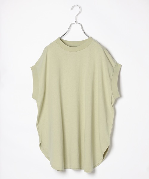 GLOBAL WORK（グローバルワーク）の「【AND YUA ANY】1分袖スリットチュニック/957615（Tシャツ/カットソー・キッズ・チャコールグレー/ライトグリーン/ライトベージュ・150cm/160cm）」の3枚目の写真