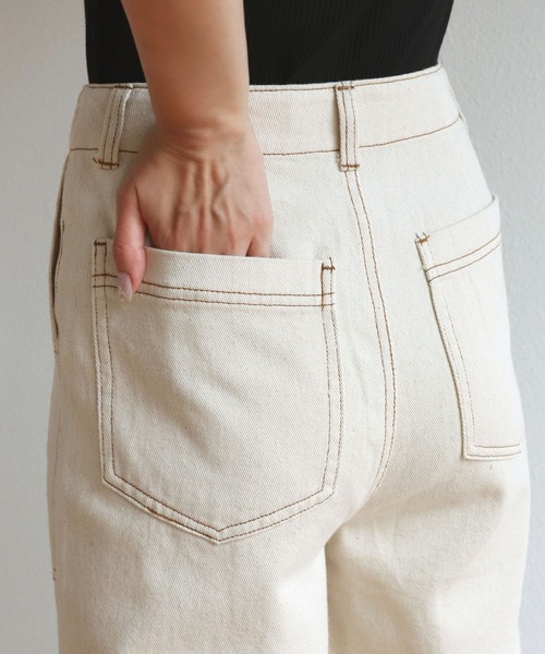andme(アンドミー)の「コットンハイウエストベイカーワイドパンツ(その他パンツ・レディース・ブラック/オフホワイト/ベージュ/ピンク系その他/ライトカーキ・S/M/L)」の15枚目の写真