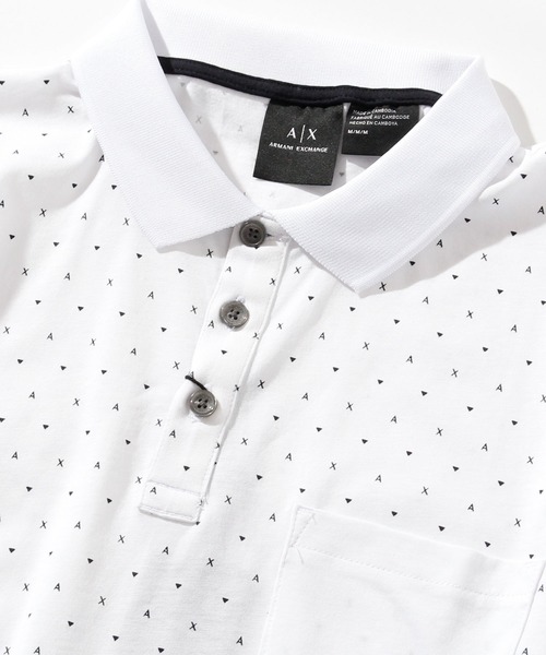ARMANI EXCHANGE（アルマーニエクスチェンジ）の「A|X ARMANI EXCHANGE（アルマーニ エクスチェンジ）　ポロシャツ（ポロシャツ・メンズ・ダークブラウン/ホワイト×ネイビー・SMALL/X-SMALL/MEDIUM）」の4枚目の写真