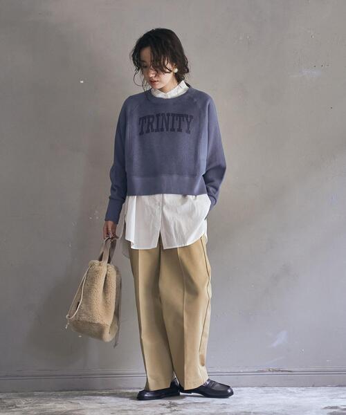 coen（コーエン）の「コットンブレンドバンドカラーシャツ#（シャツ/ブラウス・レディース・ライトブルー/ベージュ/ネイビー/オフホワイト・MEDIUM/LARGE）」の7枚目の写真