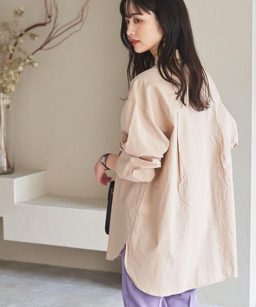 coen（コーエン）の「コットンブレンドバンドカラーシャツ#（シャツ/ブラウス・レディース・ライトブルー/ベージュ/ネイビー/オフホワイト・MEDIUM/LARGE）」の9枚目の写真