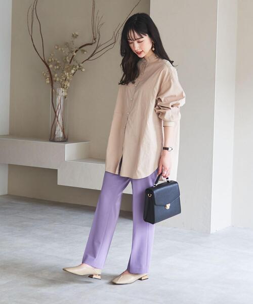 coen（コーエン）の「コットンブレンドバンドカラーシャツ#（シャツ/ブラウス・レディース・ライトブルー/ベージュ/ネイビー/オフホワイト・MEDIUM/LARGE）」の10枚目の写真