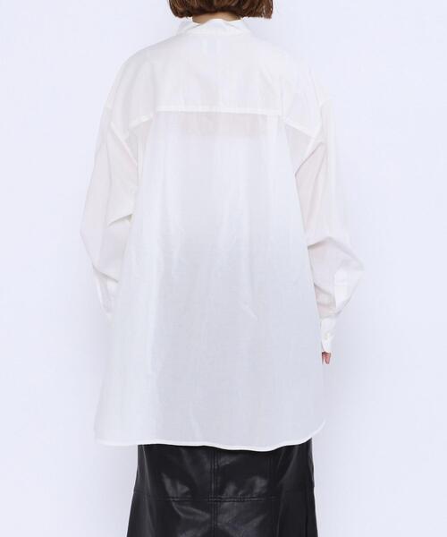 coen（コーエン）の「コットンブレンドバンドカラーシャツ#（シャツ/ブラウス・レディース・ベージュ/ネイビー/オフホワイト/ライトブルー・LARGE/MEDIUM）」の19枚目の写真