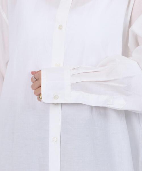 coen（コーエン）の「コットンブレンドバンドカラーシャツ#（シャツ/ブラウス・レディース・ベージュ/ネイビー/オフホワイト/ライトブルー・LARGE/MEDIUM）」の20枚目の写真