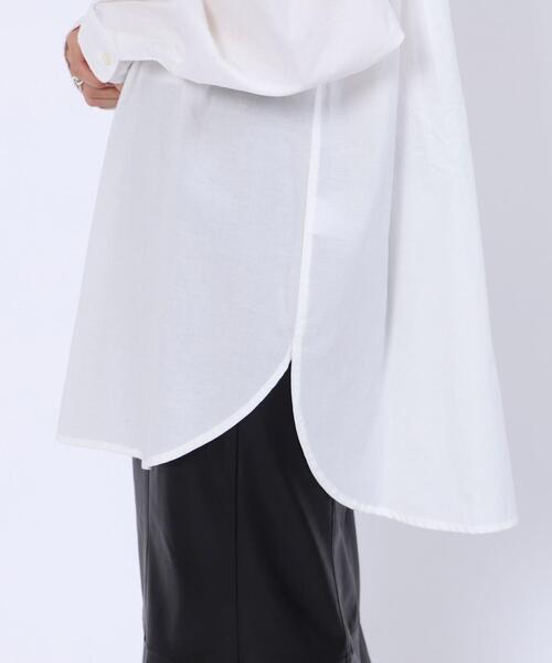 coen（コーエン）の「コットンブレンドバンドカラーシャツ#（シャツ/ブラウス・レディース・ベージュ/ネイビー/オフホワイト/ライトブルー・LARGE/MEDIUM）」の21枚目の写真