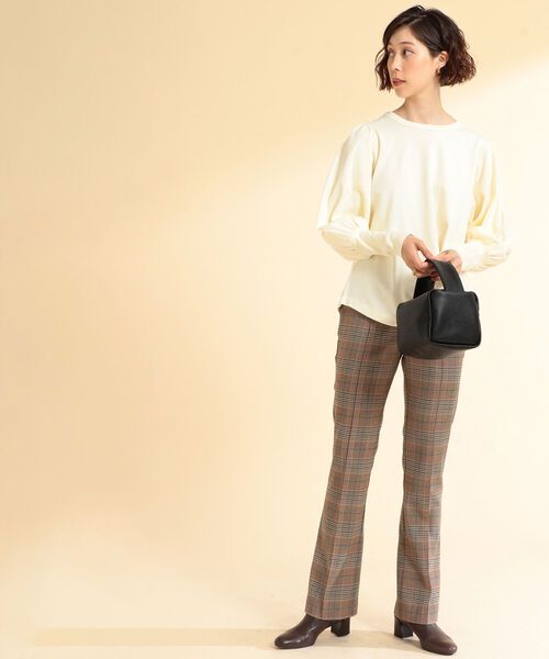 Ray BEAMS(レイビームス)の「Champion × Ray BEAMS / 別注 ロング スリーブ Tシャツ(Tシャツ/カットソー・レディース・チャコールグレー/オフホワイト/ダークブラウン・M)」の7枚目の写真