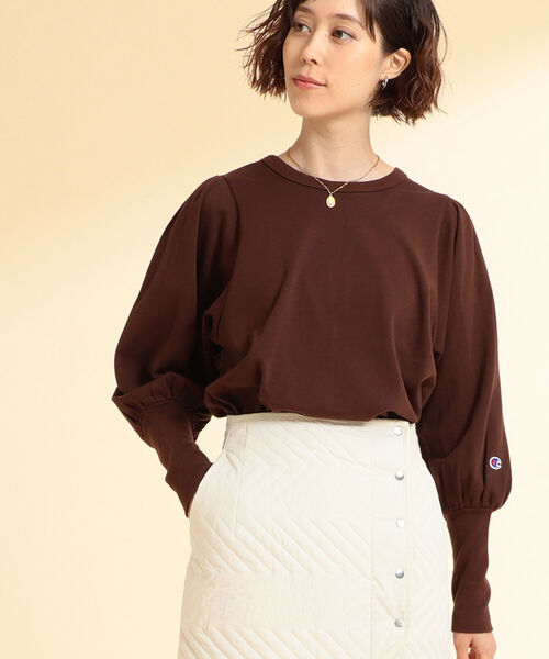 Ray BEAMS(レイビームス)の「Champion × Ray BEAMS / 別注 ロング スリーブ Tシャツ(Tシャツ/カットソー・レディース・チャコールグレー/オフホワイト/ダークブラウン・M)」の18枚目の写真