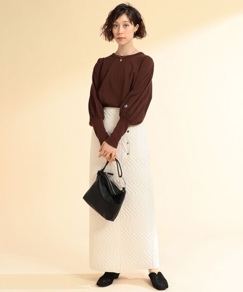 Ray BEAMS(レイビームス)の「Champion × Ray BEAMS / 別注 ロング スリーブ Tシャツ(Tシャツ/カットソー・レディース・チャコールグレー/オフホワイト/ダークブラウン・M)」の20枚目の写真