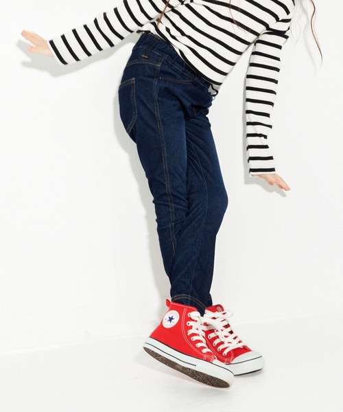 BRANSHES(ブランシェス)の「デニムニットロングパンツ(デニムパンツ・キッズ・ブルー/ブラック/ネイビー・120cm/110cm/130cm/100cm/150cm/90cm/140cm)」の2枚目の写真