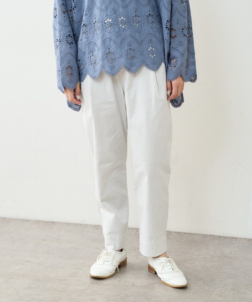 PUAL CE CIN（ピュアルセシン）の「ストレッチスリムテーパードパンツ（その他パンツ・レディース・グレー/オリーブ/グリーン/レッド系その他/ライトベージュ・FREE）」の3枚目の写真