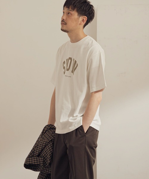 URBAN RESEARCH DOORS（アーバンリサーチドアーズ）の「カレッジプリントTシャツ（Tシャツ/カットソー・メンズ・ブラウン/ライトグレー/ホワイト・38/40）」の13枚目の写真