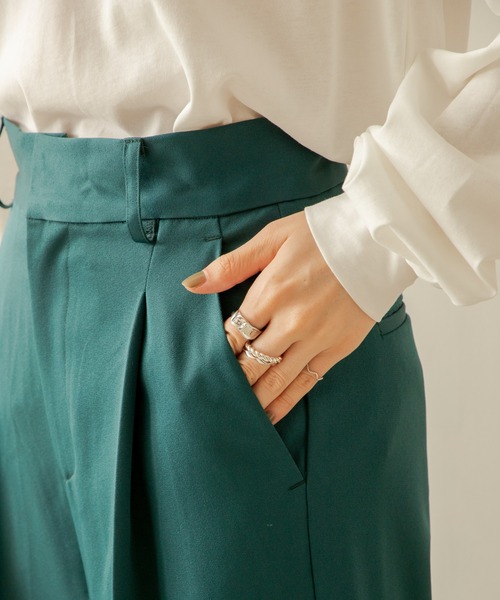 ANGIE(アンジー)の「ハイウエストセンタープレススラックスパンツ(スラックス・レディース・ブラック/ピンク/グリーン/アイボリー/レッド/ライトピンク/ケリー/ライム/ブラウン/オレンジ/パープル/グレー・SMALL/MEDIUM/LARGE)」の18枚目の写真