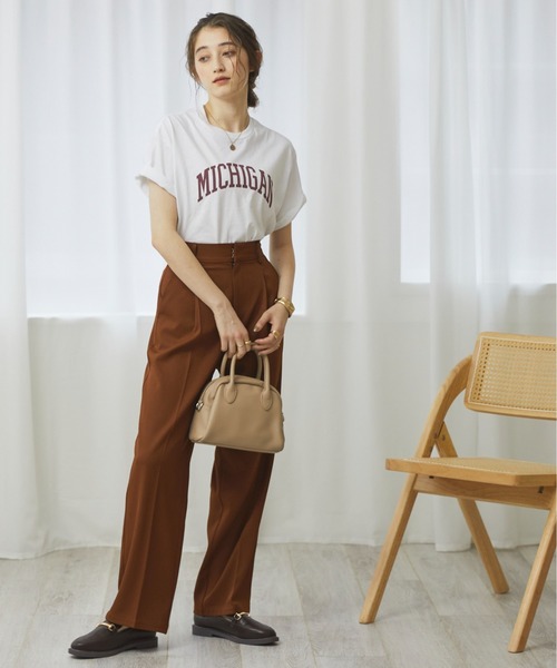 ANGIE(アンジー)の「ハイウエストセンタープレススラックスパンツ(スラックス・レディース・ブラック/ピンク/グリーン/アイボリー/レッド/ライトピンク/ケリー/ライム/ブラウン/オレンジ/パープル/グレー・SMALL/MEDIUM/LARGE)」の22枚目の写真