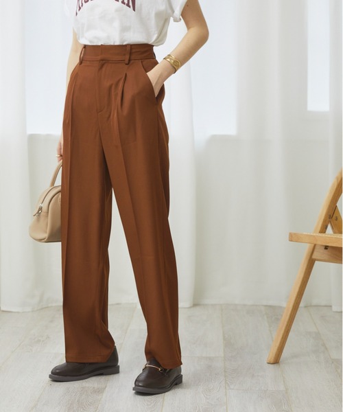 ANGIE(アンジー)の「ハイウエストセンタープレススラックスパンツ(スラックス・レディース・ブラック/ピンク/グリーン/アイボリー/レッド/ライトピンク/ケリー/ライム/ブラウン/オレンジ/パープル/グレー・SMALL/MEDIUM/LARGE)」の13枚目の写真