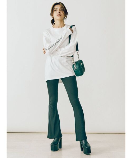 EVRIS（エヴリス）の「グラフィックロンTEE（Tシャツ/カットソー・レディース・ホワイト/ブラック・FREE）」の12枚目の写真