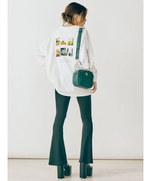 EVRIS（エヴリス）の「グラフィックロンTEE（Tシャツ/カットソー・レディース・ホワイト/ブラック・FREE）」の14枚目の写真