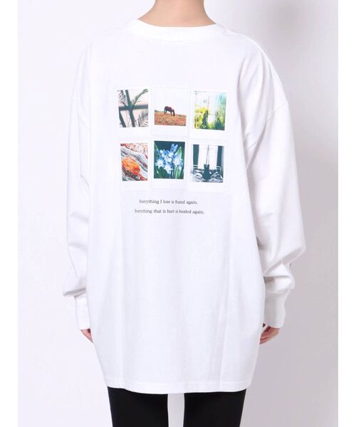 EVRIS（エヴリス）の「グラフィックロンTEE（Tシャツ/カットソー・レディース・ホワイト/ブラック・FREE）」の17枚目の写真