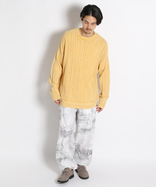 niko and...（ニコアンド）の「【8/19 ヒルナンデスOA放映アイテム】[UNSTUDIED]ペイントプリントカーゴパンツ（カーゴパンツ・メンズ・オフホワイト/カーキ・MEDIUM/LARGE）」の13枚目の写真