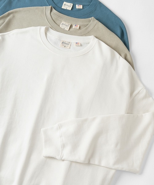 make a ray!(メイク ア レイ!)の「USAコットン ビッグシルエット 裏毛スウェット/ カットソー(スウェット・メンズ・ブラック/ベージュ/オフホワイト/グレイッシュベージュ/オリーブ/ブルー・M/L/XL)」の3枚目の写真