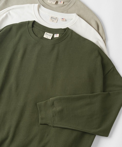 make a ray!(メイク ア レイ!)の「USAコットン ビッグシルエット 裏毛スウェット/ カットソー(スウェット・メンズ・ブラック/ベージュ/オフホワイト/グレイッシュベージュ/オリーブ/ブルー・M/L/XL)」の6枚目の写真