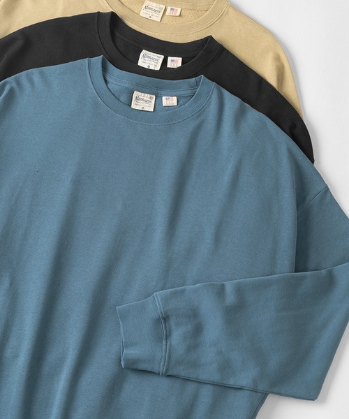 make a ray!(メイク ア レイ!)の「USAコットン ビッグシルエット 裏毛スウェット/ カットソー(スウェット・メンズ・ブラック/ベージュ/オフホワイト/グレイッシュベージュ/オリーブ/ブルー・M/L/XL)」の2枚目の写真