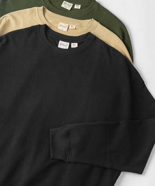 make a ray!(メイク ア レイ!)の「USAコットン ビッグシルエット 裏毛スウェット/ カットソー(スウェット・メンズ・ブラック/ベージュ/オフホワイト/グレイッシュベージュ/オリーブ/ブルー・M/L/XL)」の4枚目の写真
