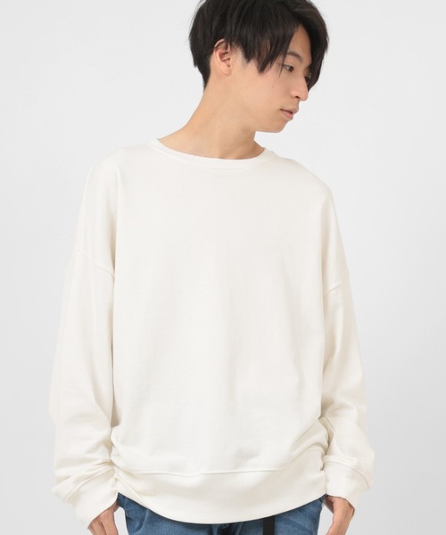 make a ray!(メイク ア レイ!)の「USAコットン ビッグシルエット 裏毛スウェット/ カットソー(スウェット・メンズ・ブラック/ベージュ/オフホワイト/グレイッシュベージュ/オリーブ/ブルー・M/L/XL)」の10枚目の写真