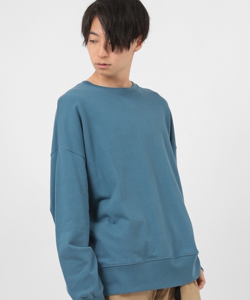 make a ray!(メイク ア レイ!)の「USAコットン ビッグシルエット 裏毛スウェット/ カットソー(スウェット・メンズ・ブラック/ベージュ/オフホワイト/グレイッシュベージュ/オリーブ/ブルー・M/L/XL)」の15枚目の写真