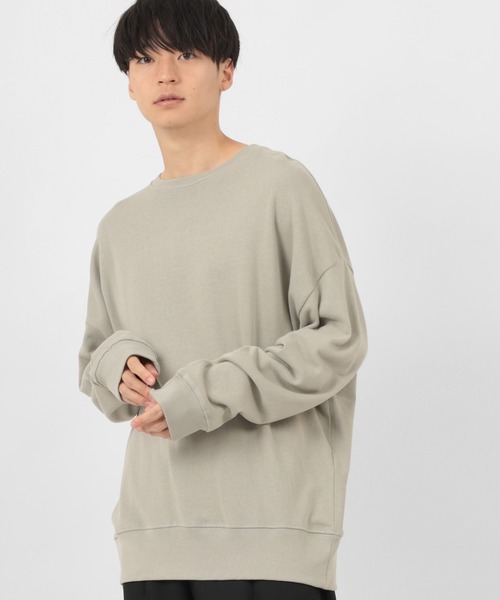 make a ray!(メイク ア レイ!)の「USAコットン ビッグシルエット 裏毛スウェット/ カットソー(スウェット・メンズ・ブラック/ベージュ/オフホワイト/グレイッシュベージュ/オリーブ/ブルー・M/L/XL)」の13枚目の写真