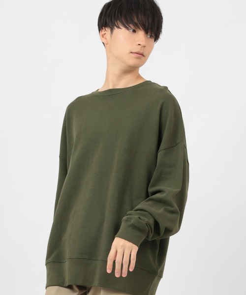 make a ray!(メイク ア レイ!)の「USAコットン ビッグシルエット 裏毛スウェット/ カットソー(スウェット・メンズ・ブラック/ベージュ/オフホワイト/グレイッシュベージュ/オリーブ/ブルー・M/L/XL)」の14枚目の写真