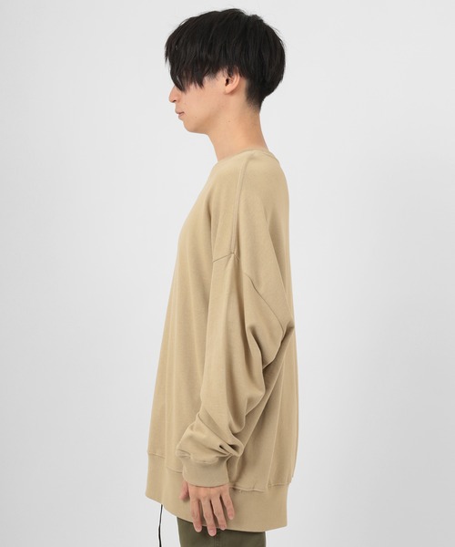 make a ray!(メイク ア レイ!)の「USAコットン ビッグシルエット 裏毛スウェット/ カットソー(スウェット・メンズ・ブラック/ベージュ/オフホワイト/グレイッシュベージュ/オリーブ/ブルー・M/L/XL)」の16枚目の写真