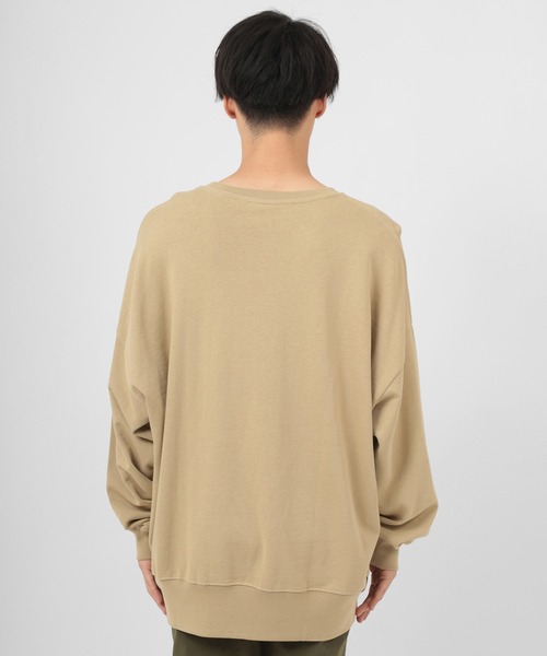 make a ray!(メイク ア レイ!)の「USAコットン ビッグシルエット 裏毛スウェット/ カットソー(スウェット・メンズ・ブラック/ベージュ/オフホワイト/グレイッシュベージュ/オリーブ/ブルー・M/L/XL)」の17枚目の写真
