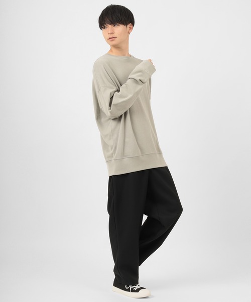 make a ray!(メイク ア レイ!)の「USAコットン ビッグシルエット 裏毛スウェット/ カットソー(スウェット・メンズ・ブラック/ベージュ/オフホワイト/グレイッシュベージュ/オリーブ/ブルー・M/L/XL)」の21枚目の写真