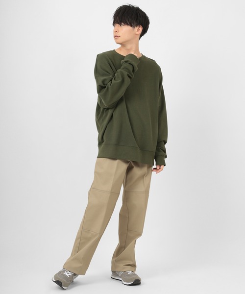 make a ray!(メイク ア レイ!)の「USAコットン ビッグシルエット 裏毛スウェット/ カットソー(スウェット・メンズ・ブラック/ベージュ/オフホワイト/グレイッシュベージュ/オリーブ/ブルー・M/L/XL)」の20枚目の写真