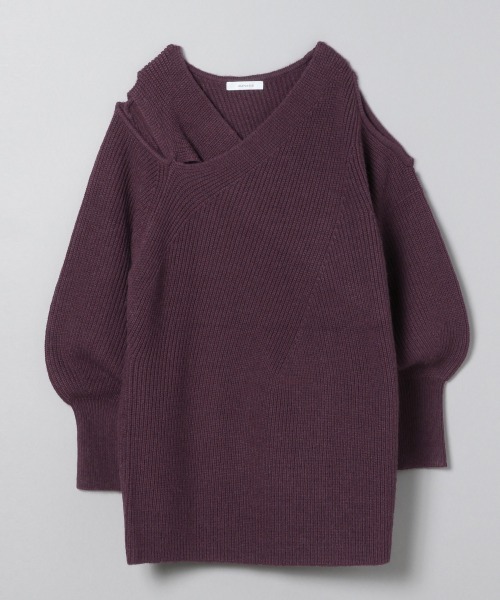 JEANASIS（ジーナシス）の「7Ｇクロスレイヤープルオーバー/237622（ニット/セーター・レディース・ブラック/グレー/パープル・FREE）」の3枚目の写真