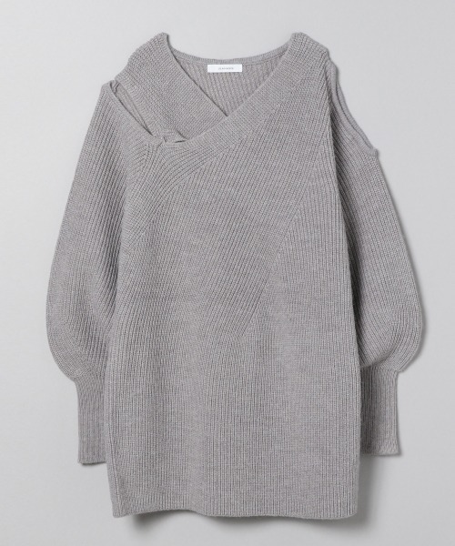 JEANASIS（ジーナシス）の「7Ｇクロスレイヤープルオーバー/237622（ニット/セーター・レディース・ブラック/グレー/パープル・FREE）」の2枚目の写真