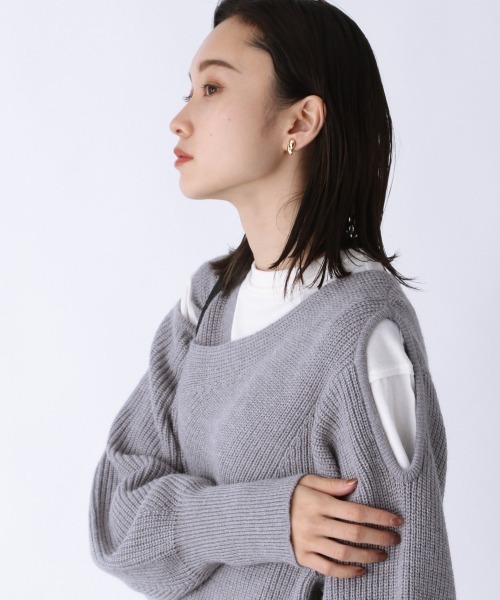 JEANASIS（ジーナシス）の「7Ｇクロスレイヤープルオーバー/237622（ニット/セーター・レディース・ブラック/グレー/パープル・FREE）」の14枚目の写真