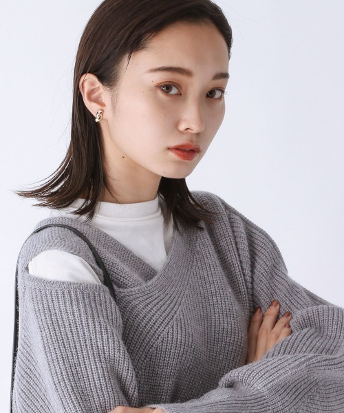 JEANASIS（ジーナシス）の「7Ｇクロスレイヤープルオーバー/237622（ニット/セーター・レディース・ブラック/グレー/パープル・FREE）」の15枚目の写真