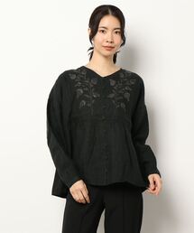 Samansa Mos2 | 35th【Slowlinen】刺繍ブラウス(シャツ/ブラウス)