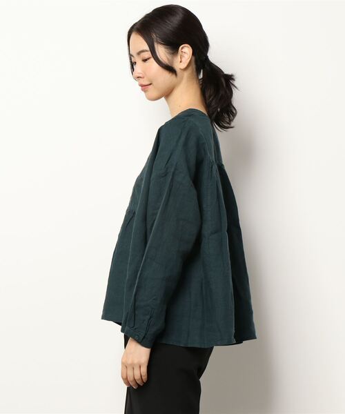 Samansa Mos2（サマンサ モスモス）の「35th【Slowlinen】刺繍ブラウス（シャツ/ブラウス・レディース・ブラック/ベージュ/グリーン/ボルドー・ﾌﾘ-）」の5枚目の写真