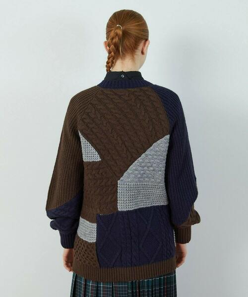 FRAPBOIS（フラボア）の「パッチケーブル（カーディガン/ボレロ・レディース・ホワイト/ネイビー・1）」の22枚目の写真