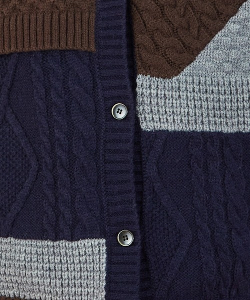 FRAPBOIS（フラボア）の「パッチケーブル（カーディガン/ボレロ・レディース・ホワイト/ネイビー・1）」の19枚目の写真