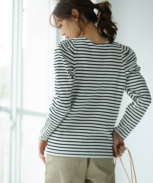 ROPE' PICNIC（ロペピクニック）の「ギャザースリーブカットトップス（Tシャツ/カットソー・レディース・ブラック/ホワイト系その他/ダークグリーン・38/40）」の13枚目の写真